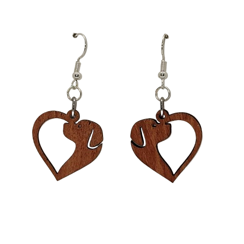 Dog in heart Earrings