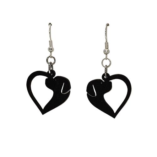 Dog in heart Earrings