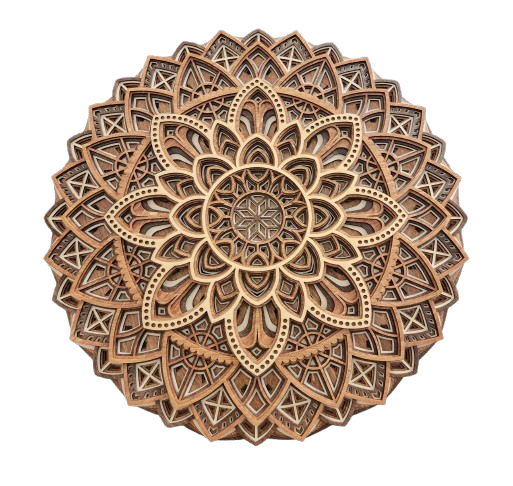 Harmony Bloom Mandala – Multi-Layered Wood Wall Art